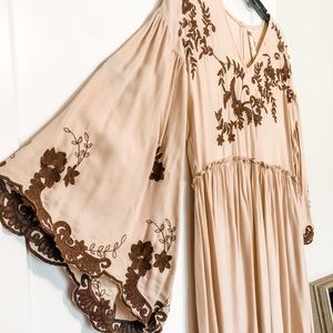 Uncle Frank Coffee Embroidered Dress